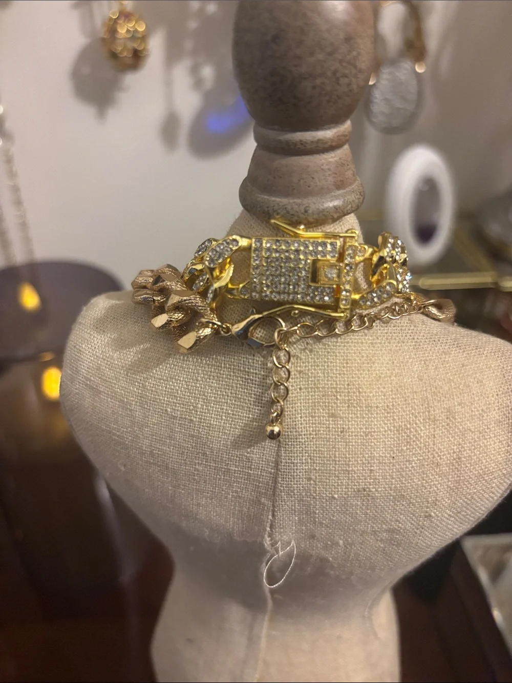 Rhinestone and Gold Necklaces